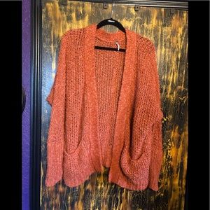 Free People Oversized Rust/Orange Sweater Cardigan